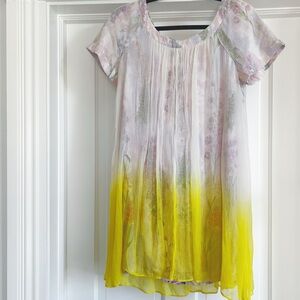 Anthropologie Dipped Chroma Floral Dress